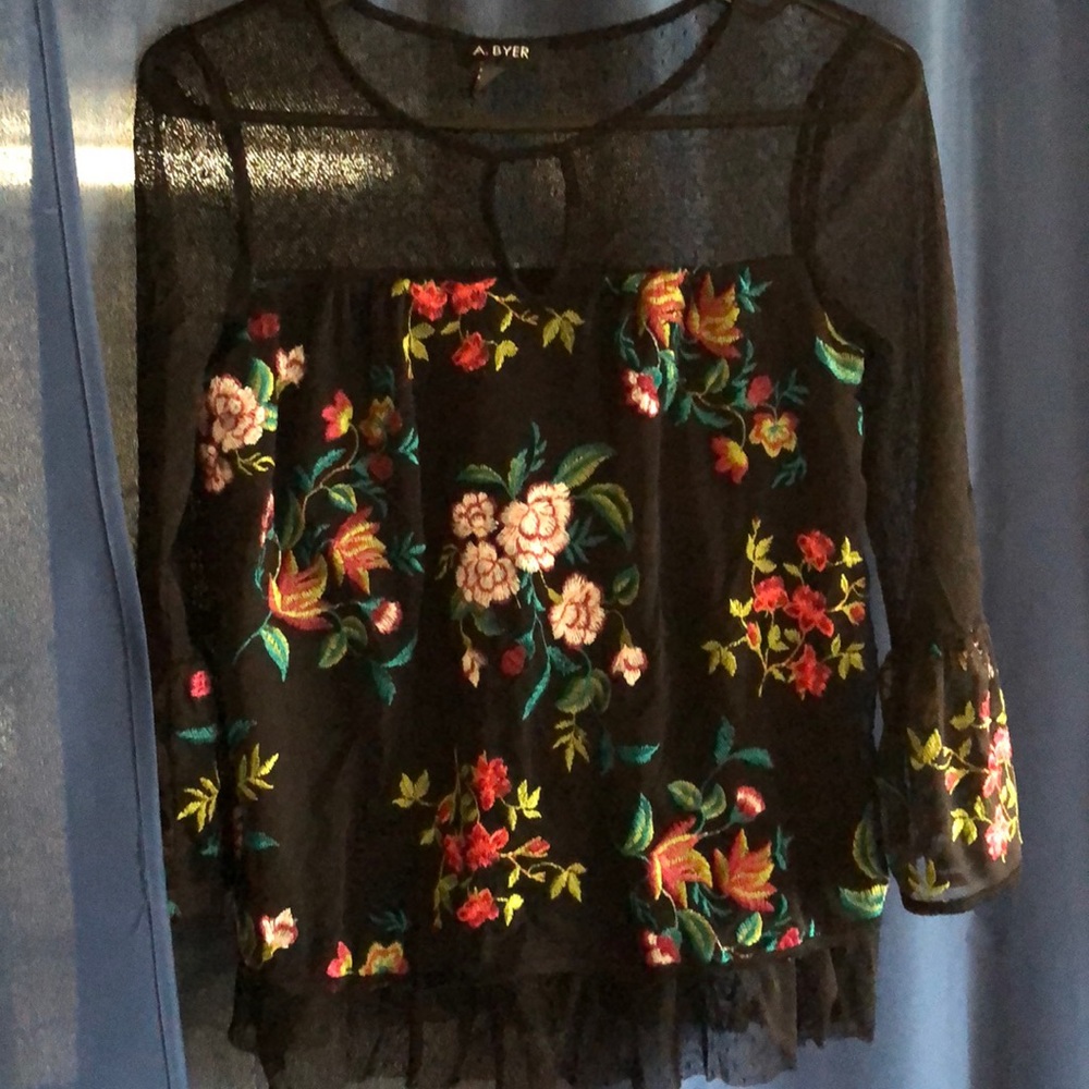 Black embroidered blouse
